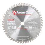 Amana 612480 General Purpose Saw Blade - 12" Diameter; 48 Tooth; 1" Bore; 15 degree Hook; .087" Plate; .126" Kerf; ATB Grind, Carbide Tipped