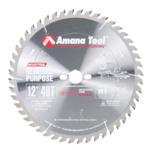 Amana 612480-30 General Purpose Saw Blade - 12" Diameter; 48 Tooth; 30mm Bore; 15 degree Hook; .087" Plate; .126" Kerf; With 2/7/42, 2/9/46 & 2/10/60 pin holes; ATB Grind, Carbide Tipped