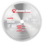 Amana 612841 Solid Surface & Non-Melt Saws Blade - 12" Diameter; 84 Tooth; 1" Bore; .126" Kerf; .095" Plate; 0-Degree Hook, Modified TC Grind, Carbide Tipped