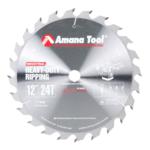 Amana 712240 Heavy-Duty Ripping Saw Blade - 12" Diameter; 24 Tooth; 1" Bore; .173" Kerf; .110" Plate; 18-Degree Hook, FT Grind, Carbide Tipped
