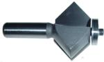 MAGNATE 7124A 90 Degree V-Shaped Edge Banding Router Bit - 1-1/32" Cutting Height; 1/2" Shank Diameter; 1-25/32" Overall Diameter; 1-1/2" Shank Length; For 1" Thick Material, 2-Flute Carbide Tipped