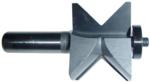 MAGNATE 7124B 90 Degree V-Shaped Edge Banding Router Bit - 1-1/4" Cutting Height; 1/2" Shank Diameter; 1-25/32" Overall Diameter; 1-1/2" Shank Length; For 1" Thick Material, 2-Flute Carbide Tipped