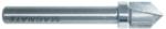 MAGNATE 731 V-Grooving Router Bit, 90 Degree with Top Bearing - 3/8" Cutting Diameter; 1/4" Shank Diameter; 1/2" Cutting Length; 1-1/4" Shank Length; BR-18 Bearing; 2 Flute Carbide Tipped