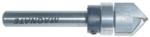MAGNATE 732 V-Grooving Router Bit, 90 Degree with Top Bearing - 1/2" Cutting Diameter; 1/4" Shank Diameter; 1/2" Cutting Length; 1-1/4" Shank Length; BR-05 Bearing; 2 Flute Carbide Tipped