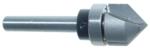 MAGNATE 733 V-Grooving Router Bit, 90 Degree with Top Bearing - 5/8" Cutting Diameter; 1/4" Shank Diameter; 5/8" Cutting Length; 1-1/4" Shank Length; BR-09 Bearing; 2 Flute Carbide Tipped