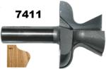 Magnate 7411 Door Lip ( Finger Pull ) Router Bit - 2" Overall Diameter; 1-1/4" Cutting Length; 3/4" Small Diameter; 1/4" Radius