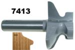 MAGNATE 7413 Door Lip ( Finger Pull ) Router Bit - 2-1/4" Overall Diameter; 1" Cutting Length; 3/4" Small Diameter; 1/8" Radius; 1/2" Shank Diameter, 2-Flute Carbide Tipped
