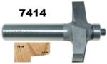 MAGNATE 7414 Door Lip ( Finger Pull ) Router Bit - 1-3/4" Overall Diameter; 9/16" Cutting Length; 1/2" Small Diameter; 1/8" Radius; Comes with a Magnate BR-03 bearing.; 1/2" Shank Diameter, 2-Flute Carbide Tipped