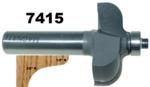 MAGNATE 7415 Door Lip ( Finger Pull ) Router Bit - 1-3/4" Overall Diameter; 11/16" Cutting Length; 1/2" Small Diameter; 1/8" & 3/8" Radius; Comes with a Magnate BR-03 bearing.; 1/2" Shank Diameter, 2-Flute Carbide Tipped