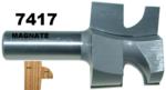 MAGNATE 7417 Door Lip ( Finger Pull ) Router Bit - 1-1/2" Overall Diameter; 1-3/32" Cutting Length; 5/8" Small Diameter; 1/16" & 3/8" Radius; 1/2" Shank Diameter, 2-Flute Carbide Tipped