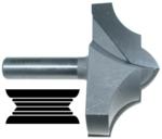 MAGNATE 7563 Shallow Classic Point Router Bit - 3/4" Radius; 3" Cutting Diameter; 1/2" Shank Diameter; 1-1/2" Cutting Height; 2" Shank Length; 2-Flute Carbide Tipped