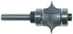 Magnate 7653 Leaf Edge Beading Carbide Tipped Router Bit - 1/4" Radius; 5/8" Cutting Length; 1/4" Shank Diameter; 1-1/2" Shank Length; 1-1/8" Overall Diameter; Comes with 2 Magnate BR-05 bearings.