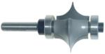 Magnate 7654 Leaf Edge Beading Carbide Tipped Router Bit - 3/8" Radius; 7/8" Cutting Length; 1/4" Shank Diameter; 1-1/2" Shank Length; 1-3/8" Overall Diameter; Comes with 2 Magnate BR-05 bearings.