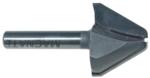 MAGNATE 781 60 Degree Lettering Router Bit - 1" Cutting Diameter; 3/4" Cutting Height; 1/4" Shank Diameter; 1/8" Radius; 1-1/4" Shank Length; Small diameter is about 7.04mm (0.277"); 2 Flute Carbide Tipped