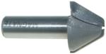 MAGNATE 784 60 Degree Lettering Router Bit - 1-1/8" Cutting Diameter; 3/4" Cutting Height; 1/2" Shank Diameter; 1/8" Radius; 1-1/2" Shank Length; Small diameter is about 10.24mm (0.403"); 2 Flute Carbide Tipped