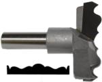 Magnate 8012B Rosette Carbide Tipped Cutter - 3-5/16" Cutting Diameter; 1/2" Shank Diameter; 3/4" Cutting Height; 1-1/2" Shank Length; 2-Flute Carbide Tipped, For Woodworking