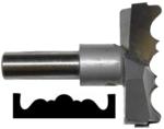 Magnate 8018A Rosette Carbide Tipped Cutter - 2-5/8" Cutting Diameter; 1/2" Shank Diameter; 3/4" Cutting Height; 1-1/2" Shank Length; 2-Flute Carbide Tipped, For Woodworking