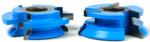 Amana 938-AMANA 45 Degree 'V' Paneling Shaper Cutter Set - 29/32" Cutting Height; 1/2" & 3/4" Bore; 2-5/8" Overall Diameter; C-008 Rub Collar; 3-Wing, Carbide Tipped