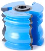 Amana 962-AMANA Crown Molding Shaper Cutter - 2-1/4" Cutting Height; 1/2" & 3/4" Bore; 1/2" & 3/16" Radius; 45 Degree; 2-3/4" Overall Diameter; Optional Rub Collar: C-027; 3-Wing, Carbide Tipped