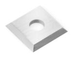 Amana AMA-12 Straight 1-Hole Insert Knife - 4 Cutting Edges; 12mm Length; 12mm Width; 1.5mm Thickness; 4mm Hole Diameter; 35 Degree Bevel; For General Purpose Wood, Chipboard, Plywood; Solid Carbide