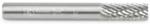Amana BURS-100 Cylindrical Shape SA Burr Bit - 1/4" Diameter; 5/8" Cutting Height; 1/4" Shank Diameter; 2" Overall Length; SA-1DC Ref #; Solid Carbide, Double Cut with No End Cut for Die-Grinders