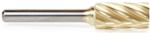 Amana BURS-104NF Cylindrical Shape SA Burr Bit, Non-Ferrous ZrN Coated - 1/2" Diameter; 1" Cutting Height; 1/4" Shank Diameter; 2-3/4" Overall Length; SA-5FM Ref #; Solid Carbide with No End Cut for Die-Grinders