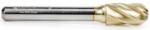 Amana BURS-122NF Radius Cylinder SC Burr Bit, Non-Ferrous ZrN Coated - 3/8" Diameter; 3/4" Cutting Height; 1/4" Shank Diameter; 2-1/2" Overall Length; SE-3L6DC Ref #; Solid Carbide for Die-Grinders