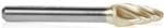 Amana BURS-142NF Tree Shape SF Burr Bit, Non-Ferrous ZrN Coated - 3/8" Diameter; 3/4" Cutting Height; 1/4" Shank Diameter; 2-1/2" Overall Length; SD-51DC Ref #; Solid Carbide for Die-Grinders