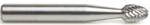 Amana BURS-172 Oval Shape SE Burr Bit - 1/4" Diameter; 3/8" Cutting Height; 1/4" Shank Diameter; 2" Overall Length; SF-3DC Ref #; Solid Carbide Double Cut for Die-Grinders