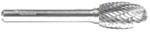 Amana BURS-178 Oval Shape SE Burr Bit - 1/2" Diameter; 7/8" Cutting Height; 1/4" Shank Diameter; 2-5/8" Overall Length; SF-5DC Ref #; Solid Carbide Double Cut for Die-Grinders