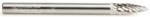 Amana BURS-190 Pointed Tree Shape SG Burr Bit - 1/8" Diameter; 3/8" Cutting Height; 1/8" Shank Diameter; 1-1/2" Overall Length; SG-1DC Ref #; Solid Carbide Double Cut for Die-Grinders