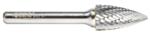 Amana BURS-198 Pointed Tree Shape SG Burr Bit - 1/2" Diameter; 1" Cutting Height; 1/4" Shank Diameter; 2-3/4" Overall Length; SG-5DC Ref #; Solid Carbide Double Cut for Die-Grinders