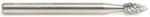 Amana BURS-200 Flame Shape SH Burr Bit - 1/8" Diameter; 1/4" Cutting Height; 1/8" Shank Diameter; 1-1/2" Overall Length; SH-41DC Ref #; Solid Carbide Double Cut for Die-Grinders