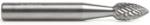 Amana BURS-202 Flame Shape SH Burr Bit - 1/4" Diameter; 1/2" Cutting Height; 1/4" Shank Diameter; 2" Overall Length; SH-1DC Ref #; Solid Carbide Double Cut for Die-Grinders