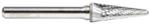 Amana BURS-214 Radius Cone Shape SL Burr Bit - 3/8" Diameter; 1-1/16" Cutting Height; 1/4" Shank Diameter; 2-13/16" Overall Length; SL-3DC Ref #; Solid Carbide Double Cut for Die-Grinders
