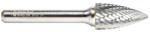 Amana BURS-216 Radius Cone Shape SL Burr Bit - 3/8" Diameter; 1-1/16" Cutting Height; 1/4" Shank Diameter; 7-1/16" Overall Length; SL-3L6DC Ref #; Solid Carbide Double Cut for Die-Grinders