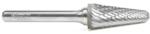 Amana BURS-218 Radius Cone Shape SL Burr Bit - 1/2" Diameter; 1-1/8" Cutting Height; 1/4" Shank Diameter; 2-7/8" Overall Length; SL-4DC Ref #; Solid Carbide Double Cut for Die-Grinders