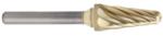 Amana BURS-218NF Radius Cone Shape SL Burr Bit, Non-Ferrous ZrN Coated - 1/2" Diameter; 1-1/8" Cutting Height; 1/4" Shank Diameter; 2-7/8" Overall Length; SL-4FM Ref #; Solid Carbide for Die-Grinders