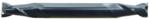 Magnate EM1304 End Mills, 2-Flute Solid Carbide - 3/64" Mill Diameter; 1/8" Shank Diameter; 1/8" Flute Height; 2" Overall Length; Double End Center Cutting, Right Hand, 30 degree Helix