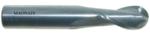 Magnate EM1524 End Mills, Ball Nose, 2-Flute Solid Carbide - 5/8" Mill Diameter; 5/8" Shank Diameter; 1-1/4" Flute Height; 3-1/2" Overall Length; Single End Center Cutting, Right Hand, 30 degree Helix