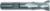 Magnate EM2604 End Mills, Cobalt M42, 2 Flute Single End Center Cutting - 3/16" Mill Diameter; 3/8" Shank Diameter; 7/16" Flute Height; 2-5/16" Overall Length; Right Hand, 30 degree Helix, Weldon Shank