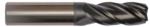 Magnate EMT0097 TiAlN Coated Corner Radius End Mill - .250" Corner Radius; 1" Cutting Diameter; 1-3/4" Cutting Length; 1" Shank Diameter; 4" Overall Length; 4-Flute Solid Carbide, 35-Degree Helix, Single End Center Cutting, Right-Handed