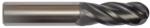 Magnate EMT2256 TiAlN Coated Ball Ended End Mill - 3/8" Shank Diameter; 3/8" Cutting Diameter; 1-3/8" Cutting Length; 3" Overall Length; 2-Flute Solid Carbide, 35-Degree Helix, Single End Center Cutting, Right-Handed