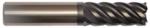 Magnate EMT4047 TiAlN Coated Finishing End Mill - 3/8" Cutting Diameter; 2-1/4" Cutting Length; 3/8" Shank Diameter; 4" Overall Length; 5-Flute Solid Carbide, 45-Degree Helix, Single End, Center Cutting, Right-Handed