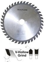 Magnate H2534 Hollow Face Saw Blade - 250mm Diameter; 48 Tooth; 3.2mm Kerf; 2.2mm Plate; 2 combi pin holes 2/7/42mm - 2/9/46mm - 2/10/60mm; Carbide Tipped, 30mm Bore, 12 Degree Hook, V-Hollow Grind