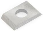 Amana HCK-17 Straight 1-Hole Insert Knife - 2 Cutting Edges; 7.5mm Length; 12mm Width; 1.5mm Thickness; 4mm Hole Diameter; 35 Degree Bevel; For MDF, Chipboard, Solid Surface; Solid Carbide