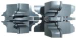 Magnate M022L Cove & Bead Stile & Rail Set Shaper Cutter - 1-3/4" Cutting Height; 1-1/4" Bore; 3-5/8" Overall Diameter; 3 Wing, 6-piece, Carbide Tipped