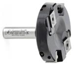 Amana RC-2251 Spoilboard Surfacing - 2-1/2" Cutting Diameter; 15/32" Cutting Height; 1/2" Shank Diameter; 2-1/2" Overall Length; Max 19,000 rpm; 2+2 Insert Carbide Knife, Rabbeting Flycutter, Leveler & Surface Planer