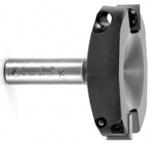Amana RC-2257 Spoilboard Surfacing - 2-1/2" Cutting Diameter; 1/2" Cutting Height; 1/2" Shank Diameter; 2-1/2" Overall Length; HMA-12 Replacement Knife; 2-Wing Insert Carbide Knife, Rabbeting Flycutter, Leveler & Surface Planer