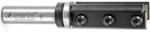 Amana RC-2400 Insert Solid Carbide Flush Trim Template Router Bit - 3/4" Cutting Diameter; 50mm Cutting Height; 1/2" Shank Diameter; 4-3/4" Overall Length; Use RCK-151 (3 hole), RCK-50 (2 holes)replacement knives; 2 Flute with Upper Ball Bearing
